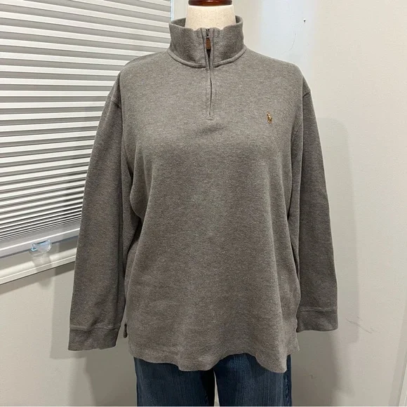 Polo Ralph Lauren, Quarter Zip Pullover, Grey, Men’s Size Large - Picture 4 of 14